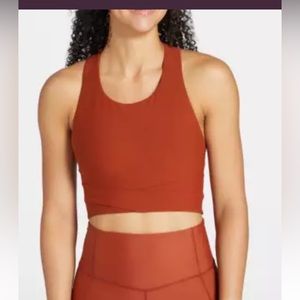 Calia LL Cross Front Bra caramelized walnut womens size medium